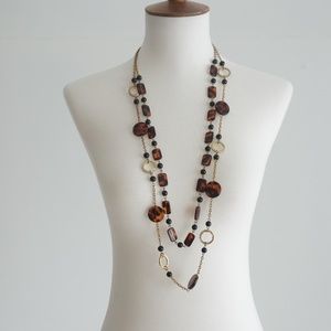 Gold Leopard Decorative Long Necklace